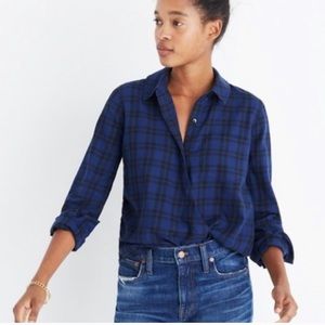 Madewell Wrap Front Shirt Arion Plaid Crossover XS
